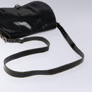 PRADA Shoulder Bag Enamel Black Silver Auth 134639-7