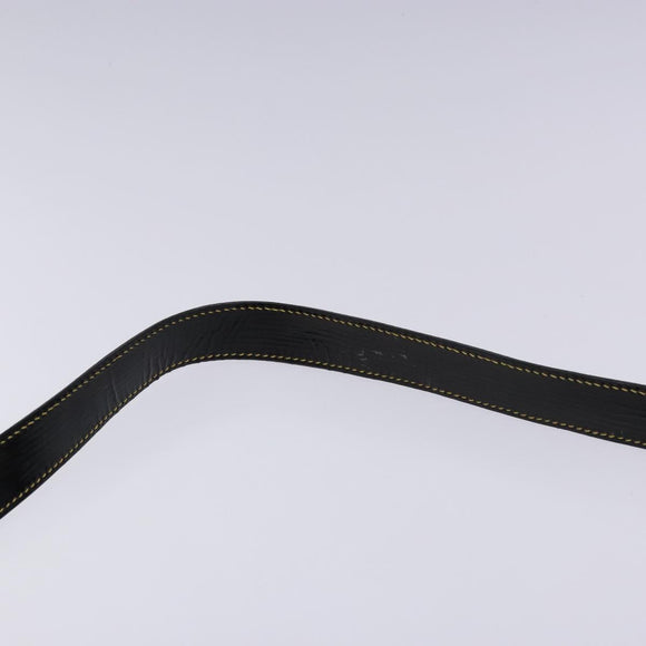 PRADA Shoulder Bag Enamel Black Silver Auth 134639