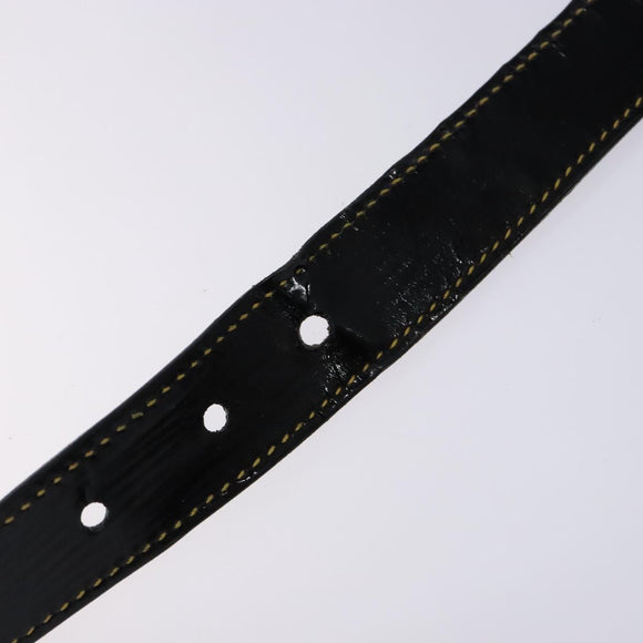 PRADA Shoulder Bag Enamel Black Silver Auth 134639