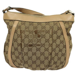 GUCCI GG Canvas Shoulder Bag Beige Gold 203257 Auth 134640 - 0