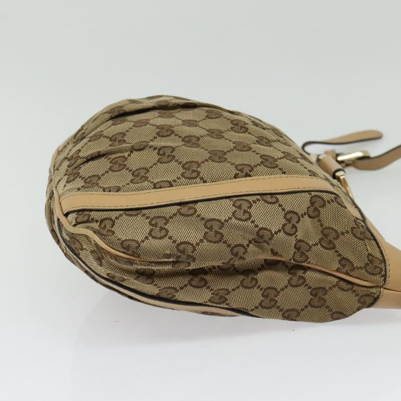 GUCCI GG Canvas Shoulder Bag Beige Gold 203257 Auth 134640