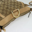 GUCCI GG Canvas Shoulder Bag Beige Gold 203257 Auth 134640-6