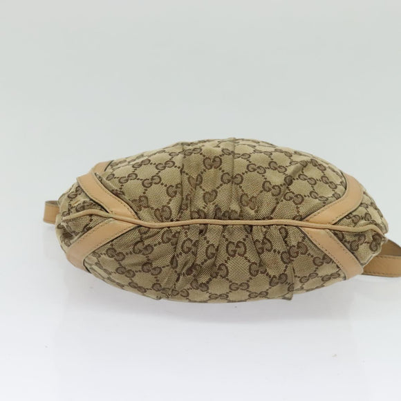 GUCCI GG Canvas Shoulder Bag Beige Gold 203257 Auth 134640