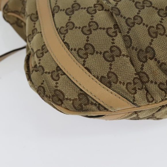 GUCCI GG Canvas Shoulder Bag Beige Gold 203257 Auth 134640