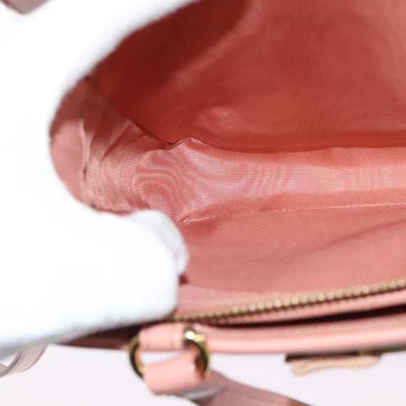 Salvatore Ferragamo Vala Hand Bag Leather 2way Pink Gold Auth 134642