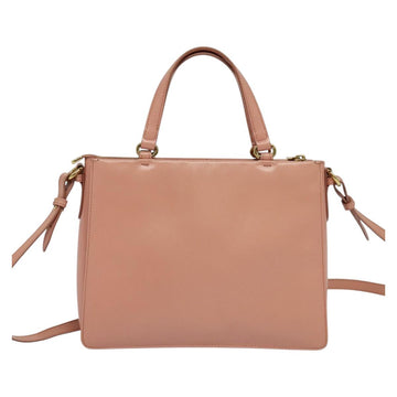 Salvatore Ferragamo Vala Hand Bag Leather 2way Pink Gold Auth 134642 - 0