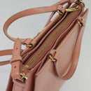Salvatore Ferragamo Vala Hand Bag Leather 2way Pink Gold Auth 134642-6