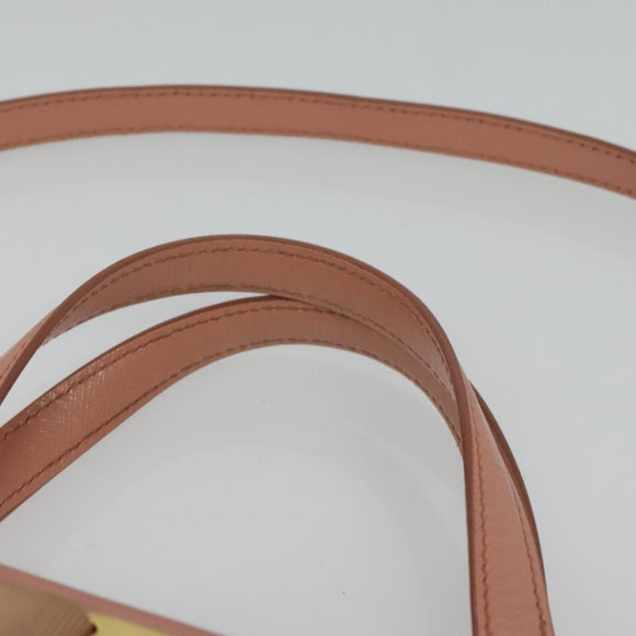 Salvatore Ferragamo Vala Hand Bag Leather 2way Pink Gold Auth 134642