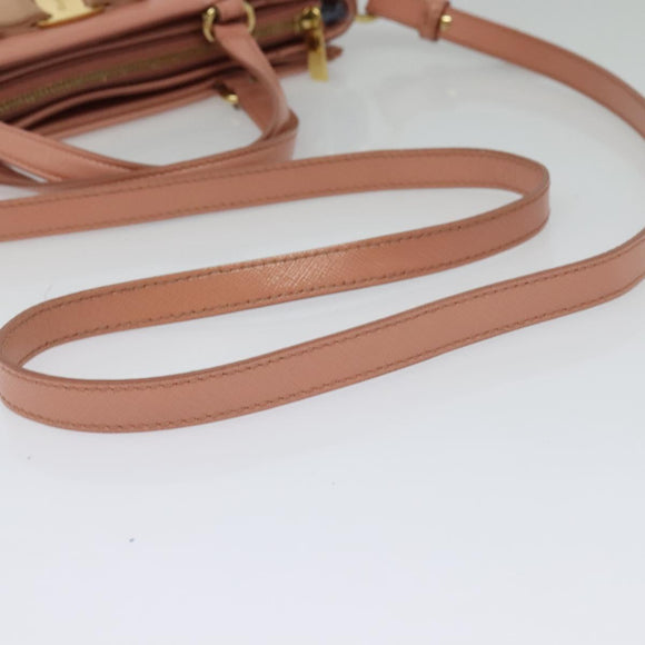 Salvatore Ferragamo Vala Hand Bag Leather 2way Pink Gold Auth 134642