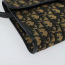 Christian Dior Trotter Canvas Shoulder Bag Navy Gold Auth 134643-10