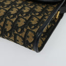 Christian Dior Trotter Canvas Shoulder Bag Navy Gold Auth 134643-11