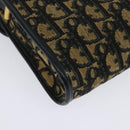Christian Dior Trotter Canvas Shoulder Bag Navy Gold Auth 134643-12
