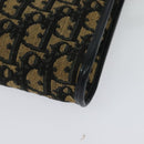 Christian Dior Trotter Canvas Shoulder Bag Navy Gold Auth 134643-13