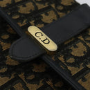 Christian Dior Trotter Canvas Shoulder Bag Navy Gold Auth 134643-14