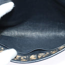 Christian Dior Trotter Canvas Shoulder Bag Navy Gold Auth 134643-17