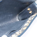 Christian Dior Trotter Canvas Shoulder Bag Navy Gold Auth 134643-18