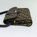 Christian Dior Trotter Canvas Shoulder Bag Navy Gold Auth 134643-4