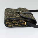 Christian Dior Trotter Canvas Shoulder Bag Navy Gold Auth 134643-5