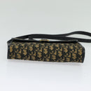 Christian Dior Trotter Canvas Shoulder Bag Navy Gold Auth 134643-9