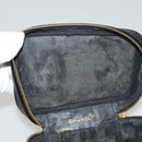 CHANEL COCO Mark Vanity Pouch Caviar Skin Black Gold CC Auth 134647-10