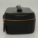 CHANEL COCO Mark Vanity Pouch Caviar Skin Black Gold CC Auth 134647-4