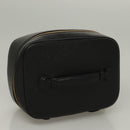CHANEL COCO Mark Vanity Pouch Caviar Skin Black Gold CC Auth 134647-6