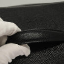 CHANEL COCO Mark Vanity Pouch Caviar Skin Black Gold CC Auth 134647-7