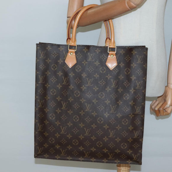 LOUIS VUITTON Monogram Sac Plat Hand Bag M51140 LV Auth 134657