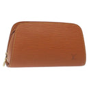 LOUIS VUITTON Epi Dauphine PM Pouch Brown M48443 LV Auth 134667-1
