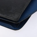 LOUIS VUITTON Epi Bicolor Varenne Hand Bag Black Blue M52385 LV Auth 134668-8