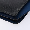 LOUIS VUITTON Epi Bicolor Varenne Hand Bag Black Blue M52385 LV Auth 134668-16