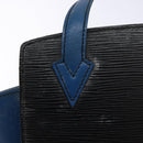 LOUIS VUITTON Epi Bicolor Varenne Hand Bag Black Blue M52385 LV Auth 134668-9