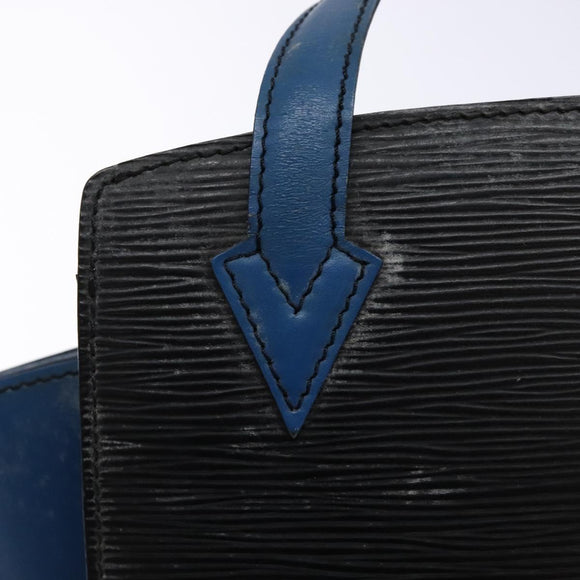 LOUIS VUITTON Epi Bicolor Varenne Hand Bag Black Blue M52385 LV Auth 134668