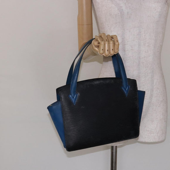 LOUIS VUITTON Epi Bicolor Varenne Hand Bag Black Blue M52385 LV Auth 134668
