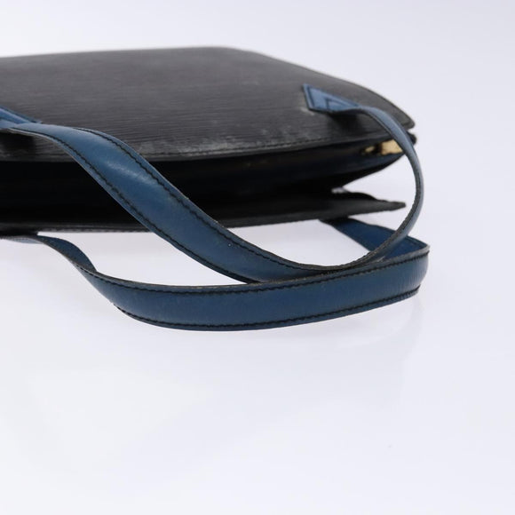 LOUIS VUITTON Epi Bicolor Varenne Hand Bag Black Blue M52385 LV Auth 134668