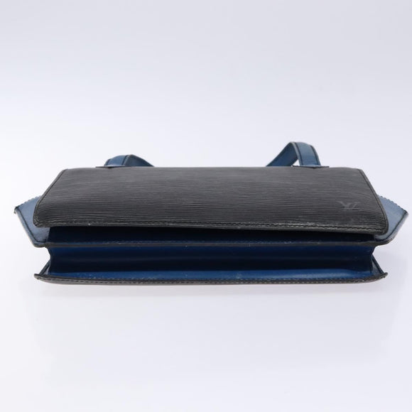 LOUIS VUITTON Epi Bicolor Varenne Hand Bag Black Blue M52385 LV Auth 134668