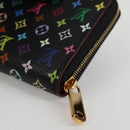 LOUIS VUITTON Monogram Multicolor Zippy Coin Purse Black M93740 LV Auth 134682V-16