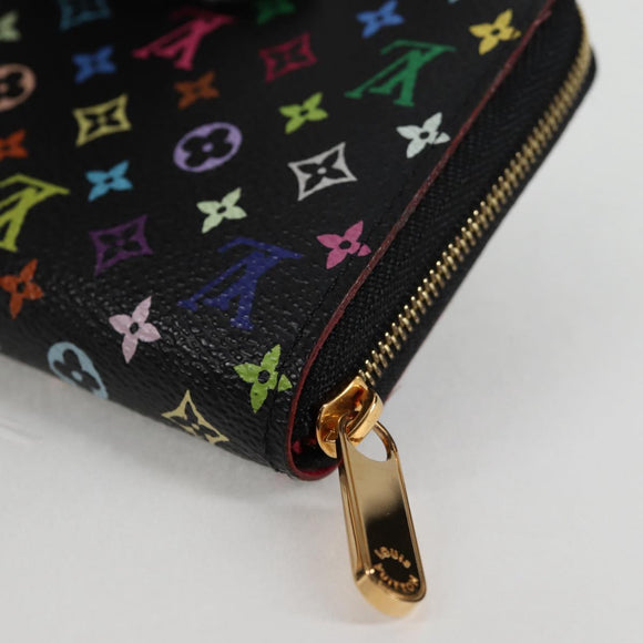 LOUIS VUITTON Monogram Multicolor Zippy Coin Purse Black M93740 LV Auth 134682V