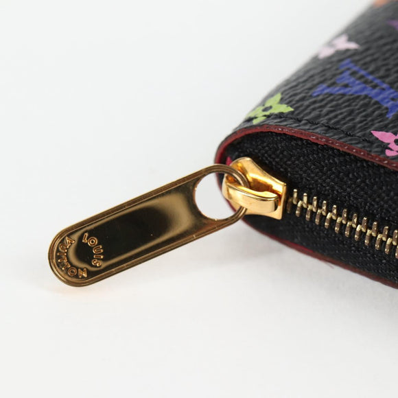 LOUIS VUITTON Monogram Multicolor Zippy Coin Purse Black M93740 LV Auth 134682V