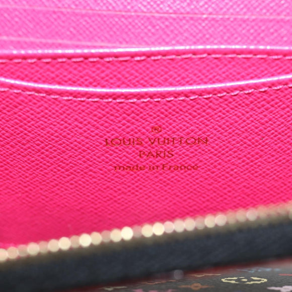 LOUIS VUITTON Monogram Multicolor Zippy Coin Purse Black M93740 LV Auth 134682V