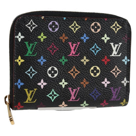 LOUIS VUITTON Monogram Multicolor Zippy Coin Purse Black M93740 LV Auth 134682SAV