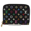 LOUIS VUITTON Monogram Multicolor Zippy Coin Purse Black M93740 LV Auth 134682V-13