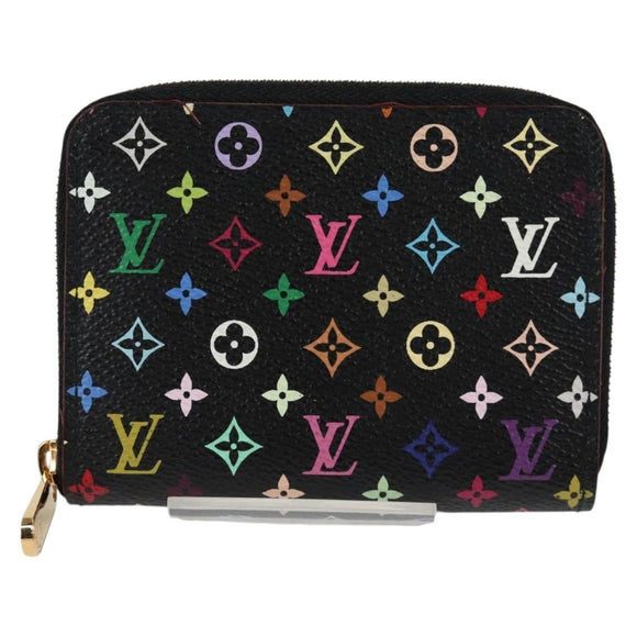 LOUIS VUITTON Monogram Multicolor Zippy Coin Purse Black M93740 LV Auth 134682V