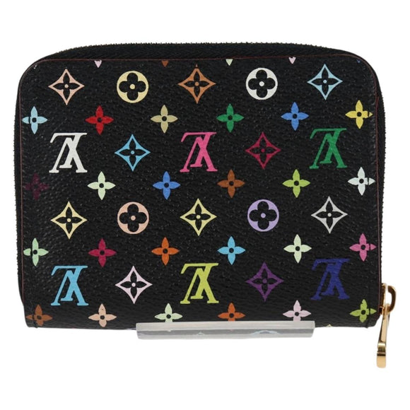 LOUIS VUITTON Monogram Multicolor Zippy Coin Purse Black M93740 LV Auth 134682V