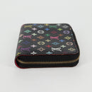 LOUIS VUITTON Monogram Multicolor Zippy Coin Purse Black M93740 LV Auth 134682V-4