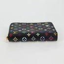 LOUIS VUITTON Monogram Multicolor Zippy Coin Purse Black M93740 LV Auth 134682V-6