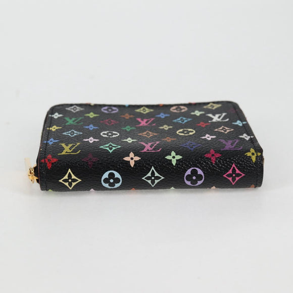 LOUIS VUITTON Monogram Multicolor Zippy Coin Purse Black M93740 LV Auth 134682V
