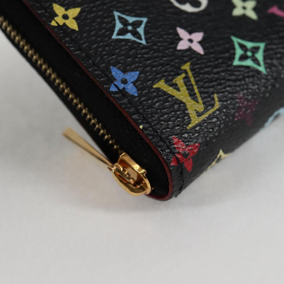 LOUIS VUITTON Monogram Multicolor Zippy Coin Purse Black M93740 LV Auth 134682V