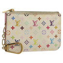 LOUIS VUITTON Monogram Multicolor Pochette Cles NM White M93734 LV Auth 134683-1