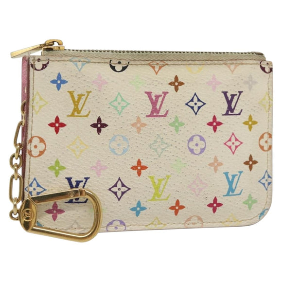 LOUIS VUITTON Monogram Multicolor Pochette Cles NM White M93734 LV Auth 134683